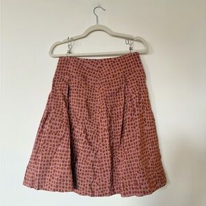 Brown and pink pleated skirt